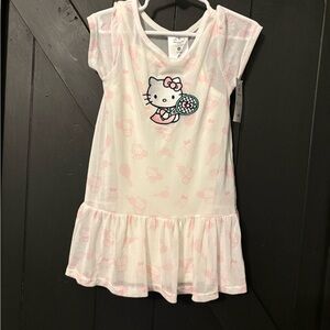 Hello Kitty White & Pink Tennis Print Girls' Nightgown